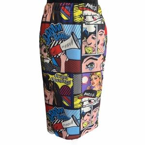 SHEIN Pop Art Comic Strip Skirt